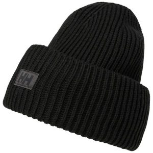 Prążkowana czapka Helly Hansen. Czarne czapki Helly Hansen, bez wzorów, z materiału, klasyczne. Za 127,60 zł.