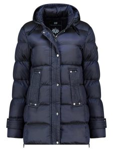 Geographical Norway Kurtka zimowa "Dolidia" w kolorze granatowym rozmiar: XL. Niebieskie kurtki Geographical Norway, na zimę, xl, bez wzorów, z puchu, bez kaptura. Za 262,29 zł.