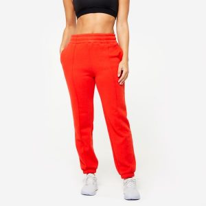 Spodnie dresowe damskie Domyos Gym & Pilates. Czerwone spodnie dresowe DOMYOS, xl, bez wzorów, z bawełny. W wyprzedaży za 79,99 zł.