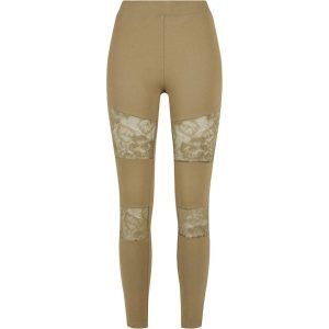 Legginsy damskie Urban Classics Laces Inset. Zielone legginsy Urban Classics, bez wzorów. Za 160,50 zł.