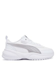 Puma Baleriny Cilia 2 Mode Metallic Glam 408272 02 Biały. Białe balerinki Puma, bez wzorów, ze skóry, bez obcasa, bez zapięcia. Za 299,99 zł.