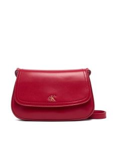 Calvin Klein Torebka Ck Flap Camera Bag LV04F3421G Bordowy. Czerwone listonoszki Calvin Klein, bez wzorów, ze skóry, bez dodatków. Za 409,99 zł.