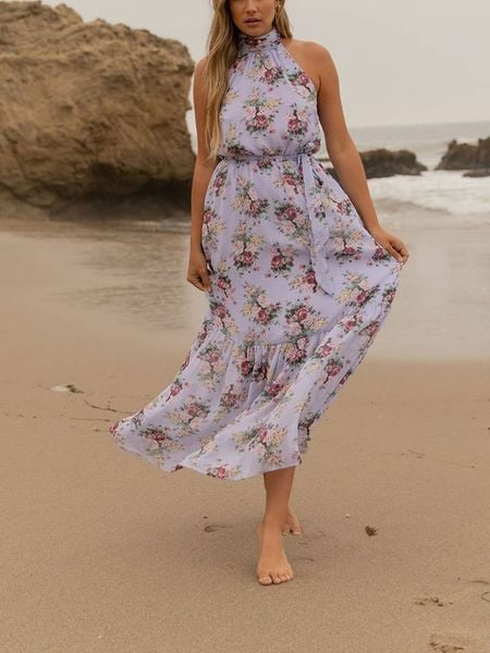 LA Angels Sukienka w kolorze fioletowym rozmiar: XL. Różowe sukienki LA Angels, xl, bez wzorów, z tkaniny, bez kołnierzyka, bez ramiączek, maxi. Za 144,24 zł.