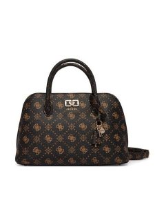 Guess Torebka Emelie Logo HWGP99 28060 Brązowy. Brązowe kuferki Guess, z aplikacjami, ze skóry, bez dodatków. Za 749,99 zł.