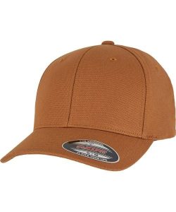 Czapka 5-panelowa Flexfit Yp Signature. Brązowe czapki FLEXFIT, bez wzorów, z bawełny, eleganckie. Za 136,50 zł.