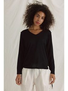 Cotton Candy Koszulka "Nian" w kolorze czarnym rozmiar: XL. Czarne bluzki Cotton Candy, xl, bez wzorów, bez kołnierzyka, bez ramiączek. Za 109,78 zł.