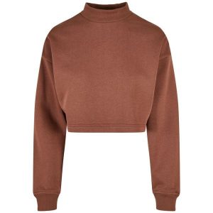 Damska oversizowa bluza z kołnierzem typu crew neck Urban Classics. Brązowe bluzy Urban Classics, bez wzorów, bez kaptura. Za 183,50 zł.