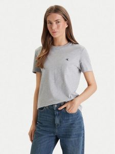 Calvin Klein Jeans T-Shirt Archive LV047B224G Szary Regular Fit. Szare t-shirty Calvin Klein Jeans, l, bez wzorów, z bawełny, bez kołnierzyka, bez ramiączek. Za 119,99 zł.