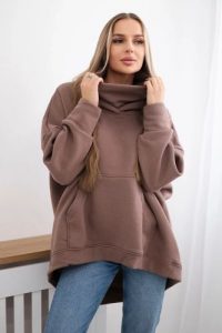Bluza ocieplana oversize mocca. Bluzy KESI, l, bez wzorów, z bawełny, bez kaptura. Za 270,16 zł.