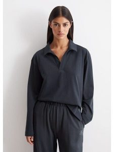 Marc O´Polo Bodywear Koszulka w kolorze antracytowym rozmiar: S. Czarne bluzki s, bez wzorów, z bawełny, bez kołnierzyka, bez ramiączek. Za 118,56 zł.