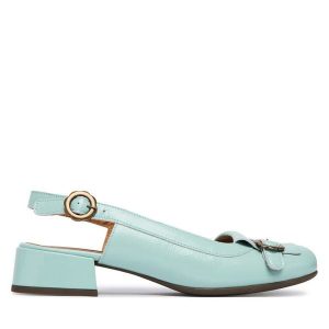 Czółenka Fly London. Zielone czółenka Fly London, bez wzorów, bez obcasa, bez zapięcia. Za 716,99 zł.