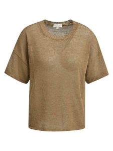 Milano Italy Bluzka w kolorze jasnobrązowym rozmiar: XS. Brązowe bluzki Milano Italy, xs, bez wzorów, bez kołnierzyka, bez ramiączek. Za 173,99 zł.