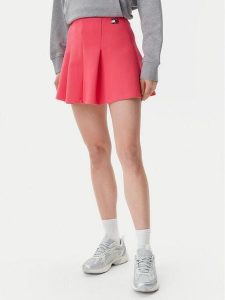 Tommy Jeans Spódnica mini Badge DW0DW20268 Różowy Regular Fit. Czerwone spódnice Tommy Jeans, l, bez wzorów, z bawełny, mini. Za 199,99 zł.