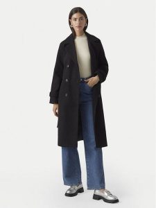 Vero Moda Płaszcz przejściowy Fortuneaya 10289870 Czarny Regular Fit. Czarne płaszcze Vero Moda, l, bez wzorów, z syntetyku, bez kaptura. Za 299,99 zł.
