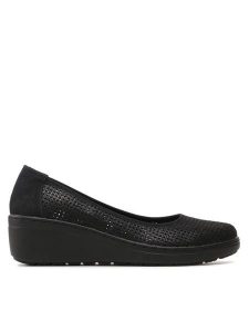 Go Soft Półbuty WS3392-1 Czarny. Czarne czółenka Go Soft, bez wzorów, ze skóry, bez obcasa, na koturnie, bez zapięcia. Za 109,99 zł.