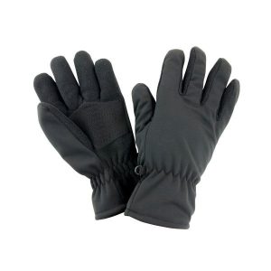 Zimowe Rękawiczki Termiczne Softshell Unisex. Czarne rękawiczki RESULT, na zimę, bez wzorów, z softshellu. Za 78,99 zł.