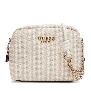 Torebka Guess. Białe listonoszki Guess, z aplikacjami, bez dodatków. Za 389,99 zł.