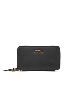 Tommy Hilfiger Portfel Th Leather Med Za Wallet AW0AW18939 Czarny. Czarne portfele TOMMY HILFIGER, bez wzorów, ze skóry. Za 289,99 zł.