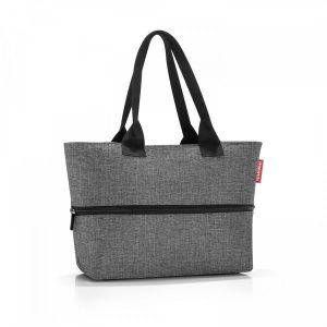 Torba shopper e1 twist silver. Szare shopper bag Reisenthel, bez wzorów, z materiału, na ramię, duże, bez dodatków. Za 185,90 zł.