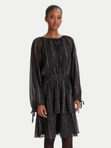 DKNY Sukienka koktajlowa DD5H1H71 Czarny Regular Fit. Czarne sukienki DKNY, bez wzorów, z syntetyku, wizytowe, bez kołnierzyka, bez ramiączek. Za 699,99 zł.