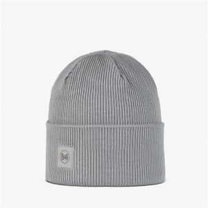 Czapka BUFF Crossknit Beanie Solid. Szare czapki Buff, bez wzorów, sportowe. Za 148,30 zł.