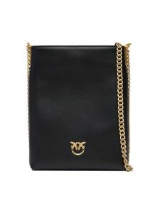 PINKO Torebka Flat Satchel AI 25-26 PCPL 105352 A0QO Czarny. Czarne torebki klasyczne Pinko, bez wzorów, ze skóry, bez dodatków. Za 579,99 zł.