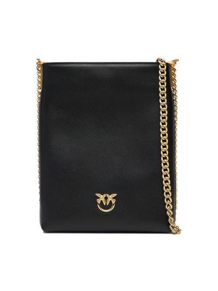 PINKO Torebka Flat Satchel AI 25-26 PCPL 105352 A0QO Czarny. Czarne torebki klasyczne Pinko, bez wzorów, ze skóry, bez dodatków. Za 551,99 zł.