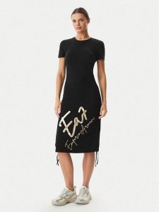 EA7 Emporio Armani Sukienka codzienna 7W001062 AF10373 UC001 Czarny Regular Fit. Czarne kombinezony EA7 Emporio Armani, na co dzień, xl, bez wzorów, z bawełny, bez kołnierzyka, bez ramiączek, proste. Za 359,99 zł.