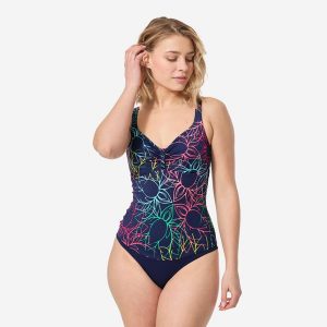 Kostium kąpielowy jednoczęściowy surfingowy damski Olaian Doli Nenu. Czerwone bikini OLAIAN, bez wzorów. Za 139,99 zł.