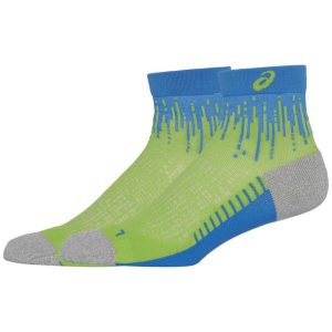 Skarpetki sportowe dla dorosłych ASICS Performance Run Sock Quarter. Zielone skarpetki ASICS, bez wzorów, z nylonu. Za 79,99 zł.