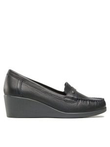 Go Soft Półbuty EST-295-14 Granatowy. Niebieskie czółenka Go Soft, bez wzorów, ze skóry, bez obcasa, na koturnie, bez zapięcia. Za 199,99 zł.