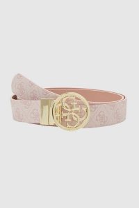 GUESS Różowy dwustronny pasek Noelle. Czerwone paski Guess, z aplikacjami. W wyprzedaży za 235,99 zł.