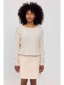 MAZINE Koszulka "Jersey Knit" w kolorze beżowym rozmiar: L. Brązowe bluzki MAZINE, l, bez wzorów, z jersey, bez kołnierzyka, bez ramiączek. Za 105,38 zł.