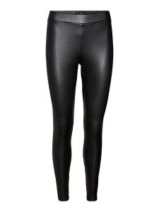 Vero Moda Legginsy "Gana" w kolorze czarnym rozmiar: L/L30. Czarne legginsy Vero Moda, bez wzorów, ze skóry, z podwyższonym stanem. Za 74,63 zł.