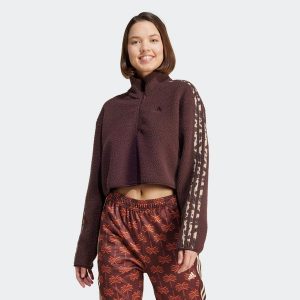 Bluza damska ADIDAS Gym & Pilates. Brązowe bluzy ADIDAS, l, bez wzorów, z materiału, bez kaptura. Za 329,99 zł.