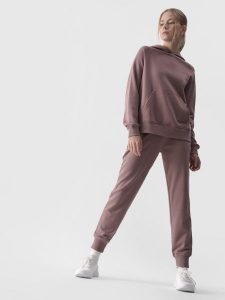 4F Spodnie dresowe joggery damskie - beżowe XS. Brązowe spodnie dresowe 4f, l, bez wzorów, z bawełny. Za 129,99 zł.
