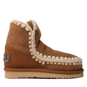 Śniegowce Mou. Brązowe buty zimowe Mou, bez obcasa, bez zapięcia. Za 929,99 zł.
