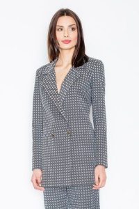 Szara Elegancka Marynarka na Dwa Guziki. Szare marynarki i żakiety Figl, s, bez wzorów, z elastanu, eleganckie. Za 299,00 zł.