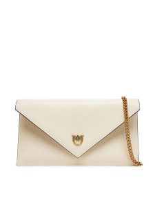 PINKO Torebka Flat Purse Mini AI 25-26 PCPL 105347 A0F1 Écru. Torebki klasyczne Pinko, bez wzorów, ze skóry, bez dodatków. Za 699,99 zł.