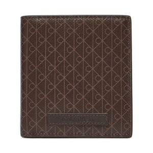 Portfel Calvin Klein. Brązowe portfele Calvin Klein, bez wzorów. Za 219,99 zł.