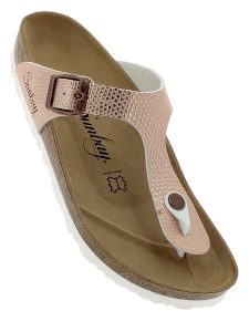Sunbay Japonki "Camelia" w kolorze różowozłotym rozmiar: 39. Różowe klapki Sunbay, bez wzorów, z otwartym noskiem, bez obcasa. Za 184,95 zł.