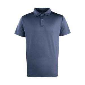 Koszulka polo Coolchecker z zatrzaskami Premier. Niebieskie bluzki PREMIER, bez wzorów, bez kołnierzyka, bez ramiączek. Za 125,00 zł.