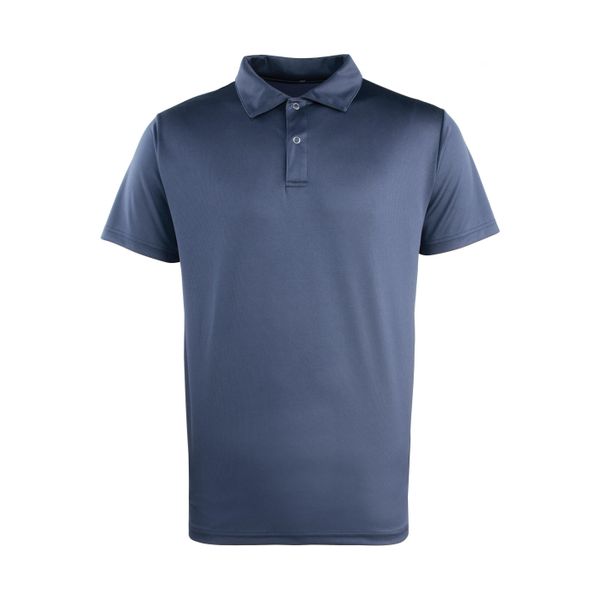 Koszulka polo Coolchecker z zatrzaskami Premier. Niebieskie bluzki PREMIER, bez wzorów, bez kołnierzyka, bez ramiączek. Za 124,50 zł.