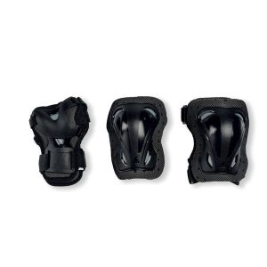 Zestaw ochraniaczy dla dzieci Rollerblade Skate Gear Junior 3 Pack Black 2022. Czarne jeansy Rollerblade, bez wzorów, z materiału. Za 129,99 zł.