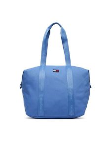 Tommy Jeans Torebka Tjw Ess Daily Tote AW0AW19039 Niebieski. Niebieskie shopper bag Tommy Jeans, bez wzorów, z jeansu, bez dodatków. Za 329,99 zł.