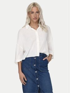 ONLY Koszula Lastrid 15307870 Biały Regular Fit. Białe koszule ONLY, l, bez wzorów, z wiskozy, bez kołnierzyka, bez ramiączek. Za 79,99 zł.
