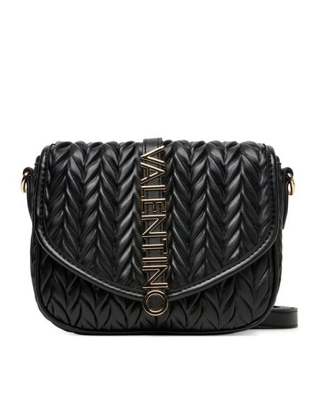 Valentino Torebka Fania Re VBS9AB09 Czarny. Czarne listonoszki Valentino, bez wzorów, ze skóry, bez dodatków. Za 349,99 zł.