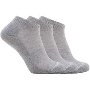 Skarpetki sportowe dla dorosłych 3pk Unisex Terry Qtr Crew. Szare skarpetki Skechers, bez wzorów, z materiału. Za 44,99 zł.