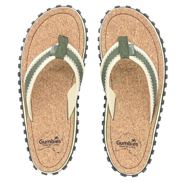 Japonki GUMBIES CORKER FLIP-FLOPS UNISEX. Zielone klapki Gumbies, bez wzorów, bez obcasa. Za 99,99 zł.