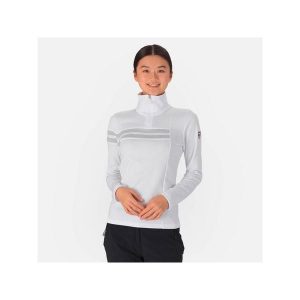Koszulka narciarska damska Rossignol W RESORT 1/2 Zip termiczna biały. Białe koszule nocne Rossignol, bez wzorów, z materiału, bez ramiączek. W wyprzedaży za 561,40 zł.